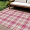 Edge Collections - 9' x 12' - Pink - Plaid Washable Area Rug for Indoor and Outdoor Use - 1 Piece